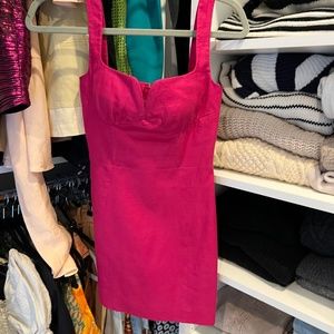 Saloni magenta mini dress